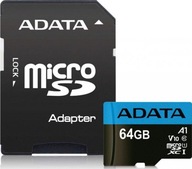 ADATA Premier microSDXC 64GB 100R/25W UHS-I Class 10 A1 V10 + Adapter