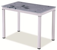 Sklenený stôl DAMAR biely 80x60cm SIG