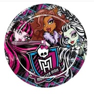 Papierové taniere narodeninové Monster High 20,5cm 8ks