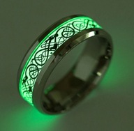 Pierścień Smok Celtycki Glow Świecący w ciemonści