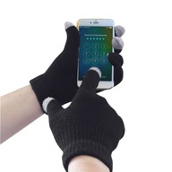 Rukavice pletené pre dotykové obrazovky Čierna L-XL