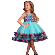Sukienka dla dziewczynki miętowa suknia dziewczęca na bal 140
