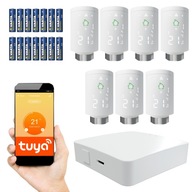 7x Głowica Termostatyczna Sterownik SMART + Bramka Zigbee 3.0 Tuya WiFi