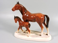 Figurka koń 2 konie porcelana Katzhutte Hertwig 1960