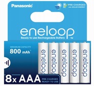 8x Akumulatorki PANASONIC ENELOOP R3 AAA 800 mAh