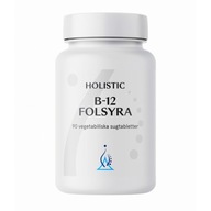 B12 Vitamín Kyselina listová Folsyra Holistic 90 tab. na sanie