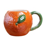 Śliczny ceramiczny kubek do kawy Poranna filiżanka z rączką Zastawa stołowa do herbaty Pomarańczowa