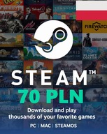 KOD Doładowanie Steam 70 PLN