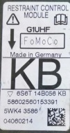 FORD FIESTA MK6 SENSOR AIRBAG 6S6T-14B056-KB