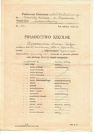 Świadectwo szkolne, Chałubiński RADOM 1935
