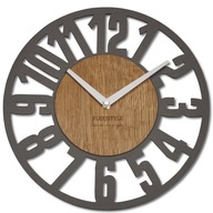 Tiché nástenné hodiny drevené sivé ARABICO 30cm