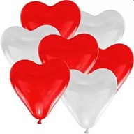 Balon LED świecący serce biały czerwony