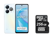 Smartfón Infinix SMART 8 3 GB / 64 GB 4G (LTE) biely + Pamäťová karta SD Goodram M1AA-2560R12 256 GB