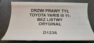 door rear. right side Toyota Yaris