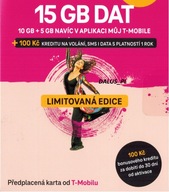 Czeska karta SIM T-Mobile Starter 10GB + 5GB + 100 CZK