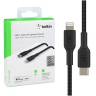 Belkin Kabel USB-C do Lightning Mocny Z nylonowym oplotem 30W 2m Czarny