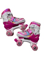 RÓŻOWE WROTKI DZIECIĘCE DZIEWCZĘCE REGULOWANE LED 35-38