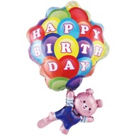 BALON FOLIOWY miś urodziny balony happy birthday