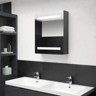 Kúpeľňová skrinka so zrkadlom a LED sivá 50x14x60 cm