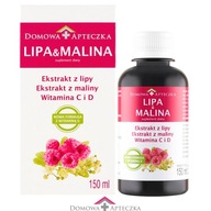 Lipa malina 150 ml Odporność Przeziębienie Domowa Apteczka BEZ CUKRU