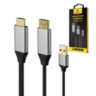 AKTYWNY ADAPTER KONWERTER SYGNAŁU HDMI na DISPLAYPORT DP 4K 60Hz 2M