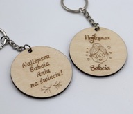 Brelok, breloczek do kluczy personalizowany ze sklejki Dzień Babci Dziadka