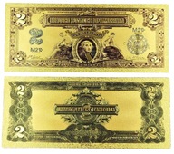 Pozłacany Banknot Kolekcjonerski 2 Dolary 1899