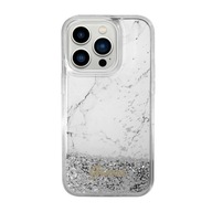 Guess Liquid Glitter Marble - Etui iPhone 14 (Biał