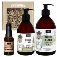 Zestaw kosmetyków męskich Żel pod prysznic olej i szampon DZIKUS Z LASU LaQ