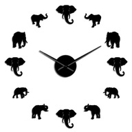 Zvieratá v džungli slon DIY veľké nástenné hodiny Ho