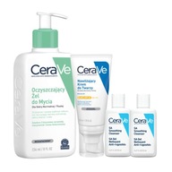 Zestaw CeraVe Oczyszczający Żel do Mycia 236ml, Krem do Twarzy SPF 30 52ml