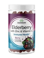 Swanson Elderberry gummimes, Bezinka s vitamínom C a zinkom, 60 gumových bo