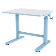 Detský písací stôl na kľuku modrý biely