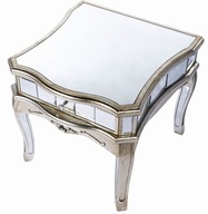 Zrkadlový sklenený konferenčný stolík so zásuvkou Glam