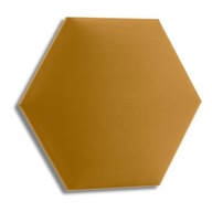 Čalúnený panel Nástenný ŽLTÁ VELÚR Hexagon Hlava 40x35 cm