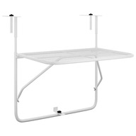 vidaXL Balkónový stolík, biely, 60x40 cm, oceľový