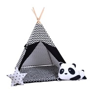 Namiot tipi dla dzieci, bawełna, panda, krucza fala