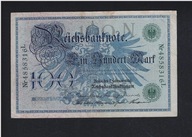 BANKOVKA NEMECKO -- 100 značiek -- 1908 -- ZELENÁ PEČIATKA