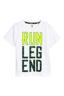 H&M SPORT bluzka t-shirt biały napisy 110/116