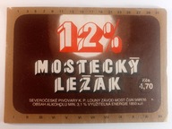 Etykieta z piwa Mostecky Lezak