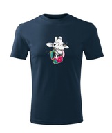 Koszulka T-shirt dziecięca K267 ŻYRAFA MUSIC granatowa rozm 110