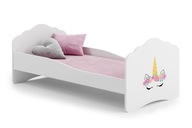 Łóżko dziecięce dla dziewczynki FALA 140X70 + materac- jednorożec
