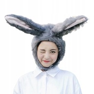 Vtipné plyšové králičie uši Teplá kapucňa
