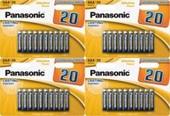Panasonic AAA (R3) 20 szt. Baterie Alkaliczne Power x4