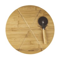 Deska bambusowa z nożem do pizzy TOPFANN 32x1,2 cm