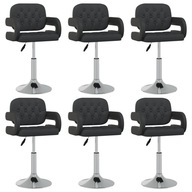 Obrotowe krzesła stołowe, 6 szt., czarne, sztuczna