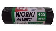 TOP worki na śmieci mocne czarne 120 L 7 szt