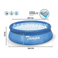 Bazén Tampa 366 x 91 cm - bez filtrácie
