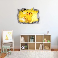 Naklejka Ścienna Pikachu Pokemon 3D w Ścianie 35 x 49 cm