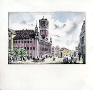Atrament a akvarel 1969 Trh s radnicou v Toruni